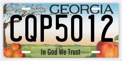 GA license plate CQP5012