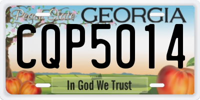 GA license plate CQP5014