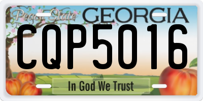 GA license plate CQP5016