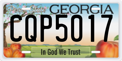 GA license plate CQP5017