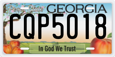 GA license plate CQP5018