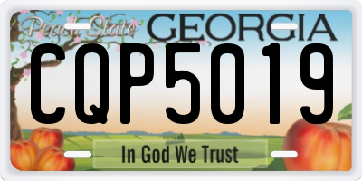 GA license plate CQP5019