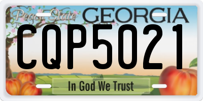 GA license plate CQP5021