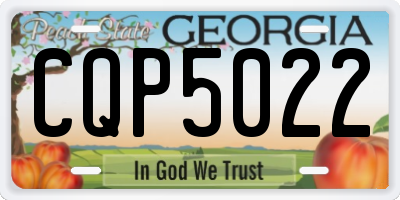 GA license plate CQP5022