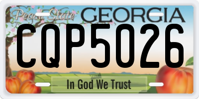 GA license plate CQP5026