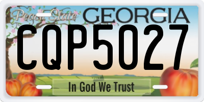 GA license plate CQP5027