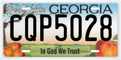 GA license plate CQP5028