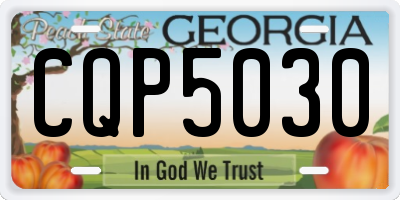 GA license plate CQP5030