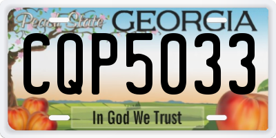 GA license plate CQP5033