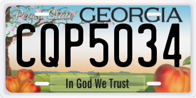 GA license plate CQP5034