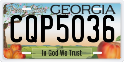 GA license plate CQP5036