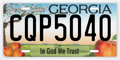 GA license plate CQP5040