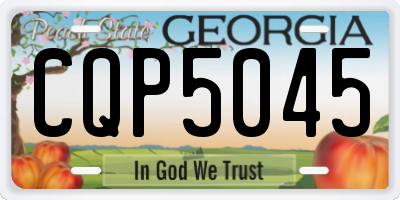 GA license plate CQP5045