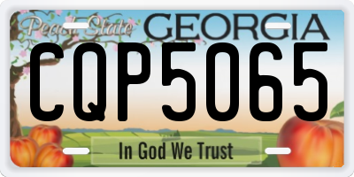 GA license plate CQP5065