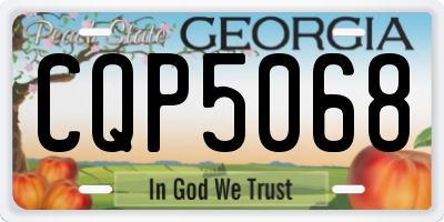 GA license plate CQP5068