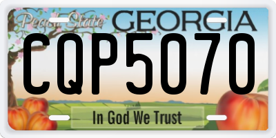 GA license plate CQP5070