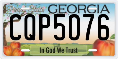 GA license plate CQP5076
