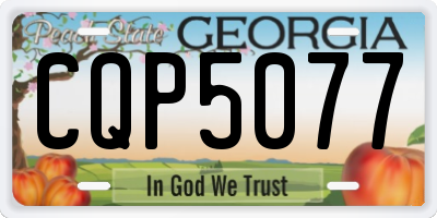 GA license plate CQP5077