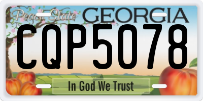 GA license plate CQP5078
