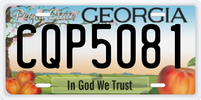 GA license plate CQP5081