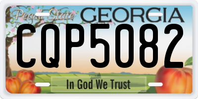 GA license plate CQP5082