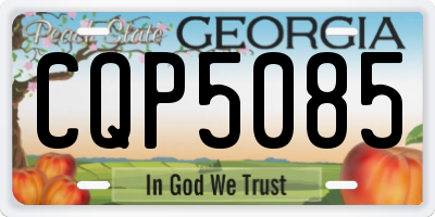GA license plate CQP5085