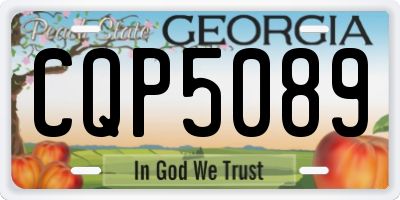 GA license plate CQP5089