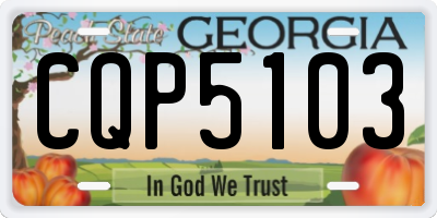 GA license plate CQP5103