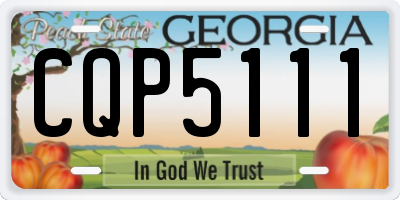 GA license plate CQP5111