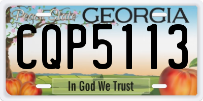 GA license plate CQP5113
