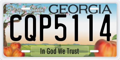 GA license plate CQP5114