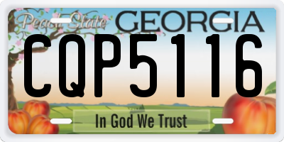 GA license plate CQP5116