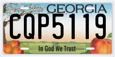 GA license plate CQP5119