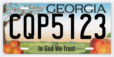 GA license plate CQP5123