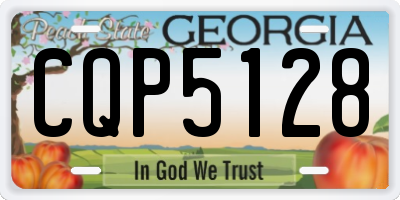 GA license plate CQP5128