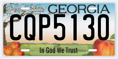 GA license plate CQP5130