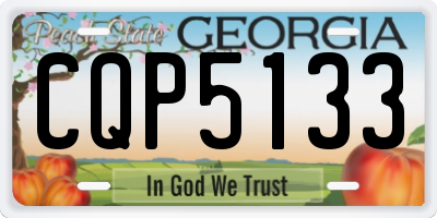 GA license plate CQP5133