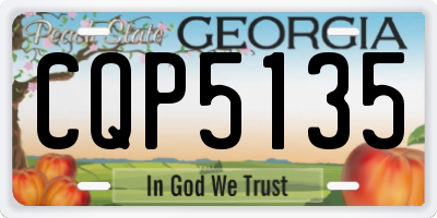 GA license plate CQP5135
