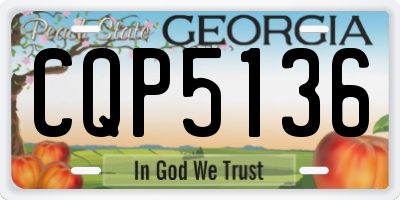 GA license plate CQP5136