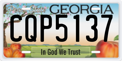 GA license plate CQP5137