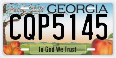 GA license plate CQP5145