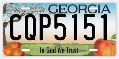 GA license plate CQP5151