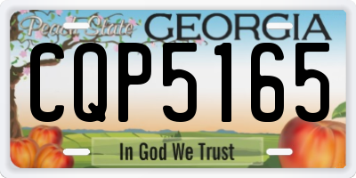 GA license plate CQP5165