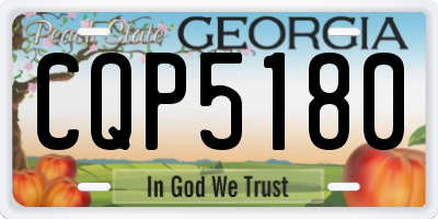 GA license plate CQP5180