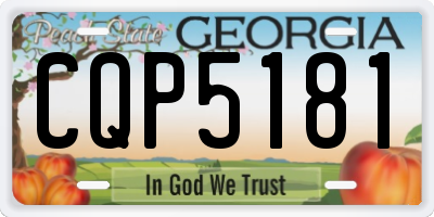 GA license plate CQP5181