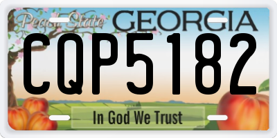 GA license plate CQP5182