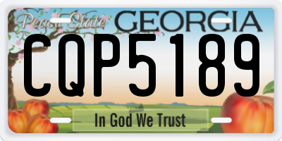 GA license plate CQP5189