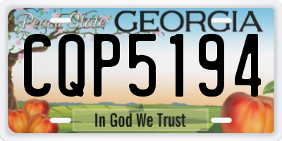 GA license plate CQP5194