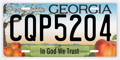 GA license plate CQP5204