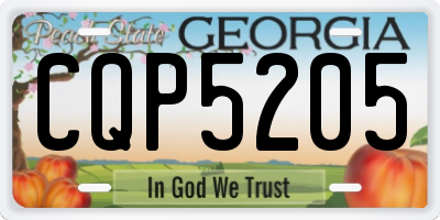 GA license plate CQP5205